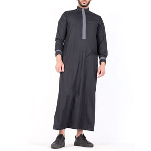 Jubba – robe musulmane à manches longues pour hommes, vêtement islamique uni, design saoudien, thobe, vente en gros - Product Image 1