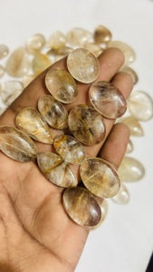 เกรด AAA ทองแดงธรรมชาติคุณภาพสูง rutile Cabochon เครื่องประดับขัดหลวมรักษาคริสตัลงานฝีมือได้รับการรับรองขนาดปรับแต่ง - Product Image 3