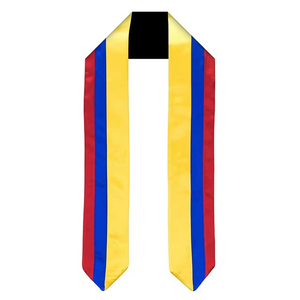 Estolas de satén personalizadas para universidades y universidades, estolas de graduación bordadas y con estampado liso de colores mezclados hechas de poliéster - Product Image 3