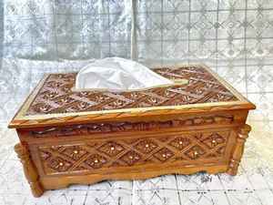 Boîtes à mouchoirs indiennes faites à la main de meilleure qualité Nouvel article avec incrustation d'os et design en bois pour bureau à domicile ou restaurant - Product Image 4