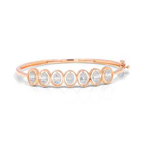 Round Diamond Oval Shape Lovebright <b>Bangle</b> - Product Image 3