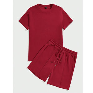 Ensemble court deux pièces décontracté d'été 2026 de haute qualité pour femmes : crop top et short en coton, idéal pour la détente (également disponible pour hommes) - Product Image 5