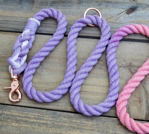 <b>LIGHT</b> PURPLE - PINK <b>Rope</b> Hands Free Dog Leash: Personalized, Multi-Use <b>Rope</b> Dog Leash, Over the Should Leash, Waist Leash, - Product Image 2