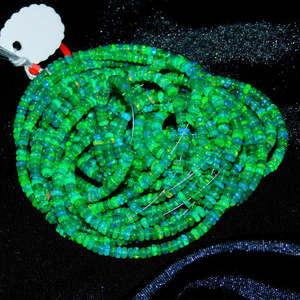 Perles d'opale verte éthiopienne Welo de qualité AAA+, 3-5 mm, forme ronde lisse, longueur de brin de 16 pouces, différentes tailles pour la fabrication de bijoux - Product Image 3
