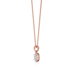 Celestine Rund Geschliffener Diamant Halo-Anhänger Halskette - Product Image 3