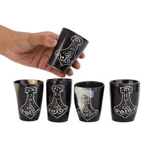 Vaso de Chupito de Cuerno de Buey Tallado Indio, Estilo Náutico, para Beber, Taza de Cuerno, Precios Económicos, faizacraft - Product Image 2