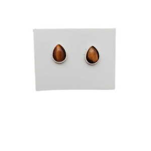 Boucles d'oreilles en pierres précieuses d'oeil de tigre bijoux pour femmes bijoux en argent de Style Boho 925 en argent Sterling tendance boucles d'oreilles faites à la main - Product Image 1