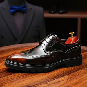 Chaussures Oxford en cuir de vachette pleine fleur avec talon amorti et design antidérapant, chaussures habillées pour hommes, chaussures en cuir - Product Image 3