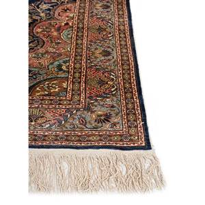 Alfombras de Seda Azul Anudadas a Mano Gulmarg Pae-5299, Rectangulares, con Medallón de Viscosa, Estilo Patchwork Abstracto, Hechas a Mano, para Uso en el Hogar y el Automóvil - Product Image 4