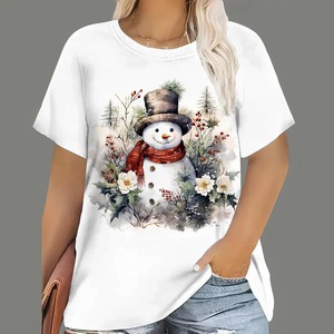 <b>Top</b> Quality Sublimation Printed T Shirts New Oversized O-Neck Women's Shirt 100% Cotton Half Sleeves Wholesale Shirts - Product Image 5