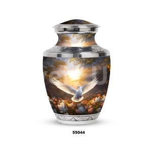 โกศอลูมิเนียมสีขาวสำหรับใส่เถ้ากระดูกผู้ใหญ่สำหรับตกแต่งโกศขนาดใหญ่พร้อมถุงกำมะหยี่ - Product Image 6