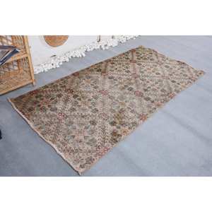 พรมขนสัตว์แฮนด์เมดลายดอกไม้สไตล์ตุรกีสีเบจสีแดงคลาสสิกพรมข้างเตียงขนาด10มม. ทำจากยางลายปะสี่เหลี่ยมผืนผ้า3.6 - Product Image 3