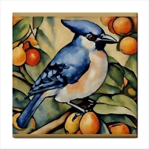 Azulejo de cerámica Blue Jay Backsplash Bird Art Azulejo decorativo para el hogar con motivo de pájaro Blue Jay para renovaciones de cocina y baño - Product Image 1