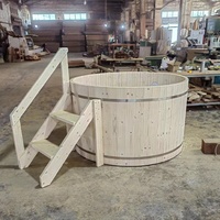 Bain à remous autoportant en cèdre rouge avec poêle à bois, chauffage pour 4 personnes, baignoire isolée de 1,5-2 m de long, pour usage intérieur/extérieur en hôtel