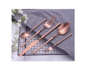 Gran oferta, juego de cubiertos mate de acero inoxidable 304, cuchillo de lujo, tenedor, cuchara, juego de cubiertos de oro rosa para boda - Product Image 1