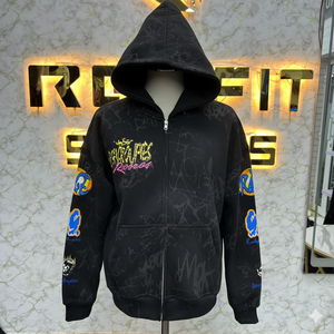 Haut fabricant client le plus demandé fermeture éclair sweat à capuche bouffée imprimé fabriqué en usine pas cher prix sweats à capuche hommes sweats à capuche - Product Image 1