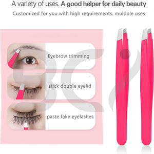 Pinzas de Cejas de Acero Inoxidable de Alta Precisión con Punta Inclinada para el Cabello Facial, Kit de Eliminación de Cabello Encarnado y Astillas - Product Image 4