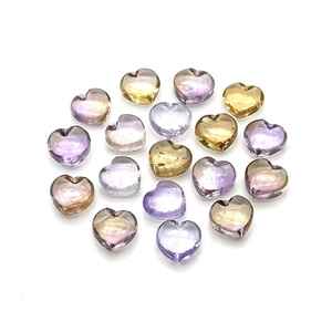 Perles de cœur en amétrine, pierres précieuses lisses, breloques en forme de cœur pour la fabrication de bijoux - Product Image 5
