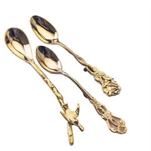 Taza de postre de uva dorada Vintage, cuchara, espátula de Metal para presentación Premium, cubiertos de Metal, incluidos tenedores, cucharas, cuchillos - Product Image 1