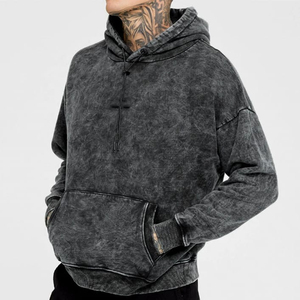 OEM Manufacturer Custom Wholesale Oversized Men Vintage With Acid Washed Hoodie custom logo men breathable - Product Image 2