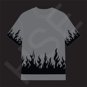 T-shirt imprimé flamme sombre, streetwear, style hip-hop, tee-shirt surdimensionné - Product Image 2