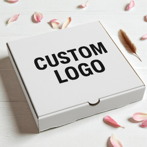 Caja de pizza de papel blanco superventas con logotipo personalizado para embalaje de alimentos para llevar y suministros para fiestas - Product Image 5