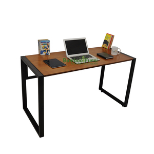 SB003b Bamboo Wood <b>Desk</b> with Iron Frame and Natural Color Trim Size 120x60x75 (cm) - Product Image 1