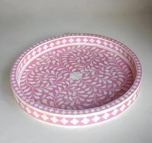 Motif de doublure attrayant incrustation d'os multi-usage plateau de service fonctionnel utilisation pour Ramadan petit déjeuner fruits café thé plats de service - Product Image 2