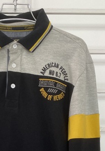 Polo à manches longues 100% coton décontracté pour hommes, confortable et solide, patte de boutonnage, respirant, coupe régulière, nouveau design - Product Image 3