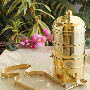 Fiambrera Tiffin de cobre de 3 niveles de latón puro, diseño maravilloso, caja Tiffin de Picnic de cobre de forma redonda con asa al por mayor - Product Image 5