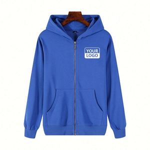 เสื้อฮู้ดดี้ผู้ชายแบบซิปเต็มตัว พิมพ์โลโก้ตามสั่ง ขายส่ง ODM/OEM สำหรับผู้ชายและผู้หญิง - Product Image 6