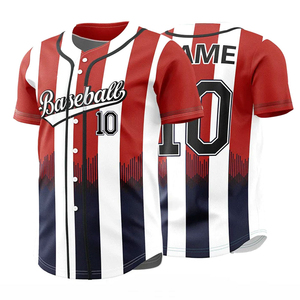 Vente en gros Fabrication de maillots de baseball personnalisés avec nom d'équipe et logo imprimé 100% polyester léger et respirant - Product Image 1