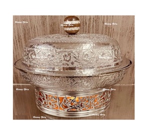 Réchaud alimentaire en acier inoxydable avec couvercle martelé, couleur argent de qualité supérieure, en vrac - Product Image 4