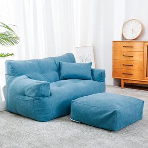 Divano moderno in tessuto minimalista con cuscino morbido <span class=keywords><strong>e</strong></span> pouf, comoda poltrona a due posti per soggiorno <span class=keywords><strong>e</strong></span> appartamento - Product Image 5