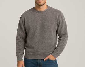 Vintage elegante ácido lavado equipo sudadera Premium 100% algodón Streetwear moda gota hombro manga larga ajuste Regular - Product Image 3