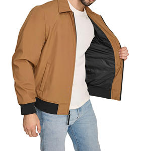 Veste bomber en cuir décontractée pour homme avec logo personnalisé, style formel avec fermeture éclair pour le printemps, le baseball, les sports et les motos - Product Image 3