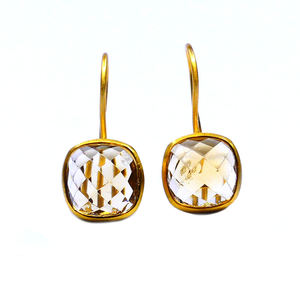 Attrayant 925 Sterling Silver Citrine Gemstone Stick Boucles D'oreilles pour les Femmes Classique À La Mode Unique Cadeau Porter Gemvanity SE629 - Product Image 2