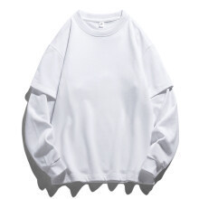 2025 Otoño Invierno suéter sólido hombres cuello redondo pulóver inferior sudadera manga empalmada contraste Color sudadera - Product Image 3