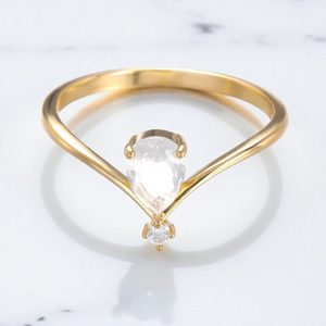 925 Silver Pear Clear Quartz Birthstone <b>Ring</b> - Statement Women <b>Ring</b> Jewelry - Women Handmade Gemstone <b>Rings</b> - Product Image 1