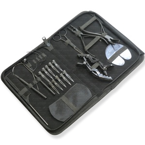 Pinzas de Extensión de Cabello de Acero Inoxidable de Primera Calidad con Etiqueta Personalizada OEM, Herramientas para Cabello Humano, Pinzas de Extensión Negras Mate para Estilistas - Product Image 1