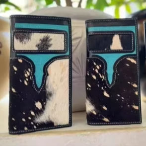 Nouveauté Portefeuille long unisexe en cuir de vachette fait main avec blocage RFID, fermeture à pression, usage quotidien, style vintage - Product Image 2