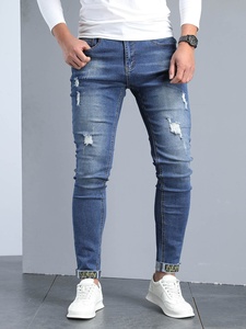 Nouvelle mode 2020 Slim Fit Design solide maigre déchiré Denim jean hommes jean tenue décontracté meilleure qualité jean pantalon pour hommes - Product Image 2