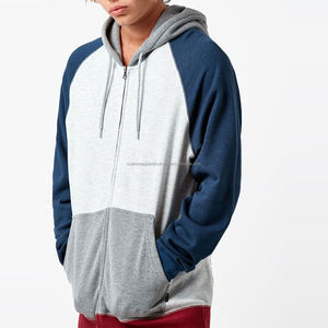 Sweat à capuche pour homme en coton polaire gris chiné de minuit Design personnalisé manches raglan brodées Style confort personnalisé été - Product Image 1