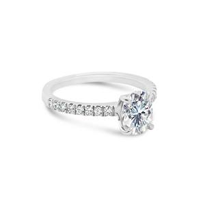 Or blanc massif 10k taille ovale diamant cultivé en laboratoire Solitaire proposition de mariage/bague de fiançailles cadeau pour votre amour - Product Image 2