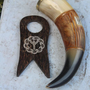 Authentique corne à boire viking, corne naturelle faite à la main, imitation antique, barware incurvé, durable - Product Image 4