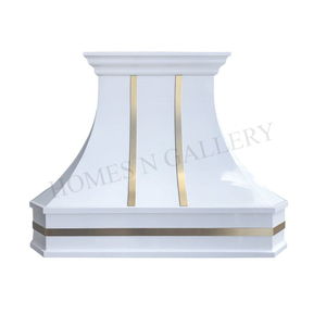 Hotte murale de cuisine sur mesure en acier inoxydable, finition architecturale artisanale, conçue pour les cuisines de villas de luxe - Product Image 1
