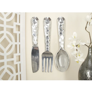Aluminum <b>knife</b> spoon & fork utensils cutlery set tableware wedding event flatware <b>dinner</b> <b>knife</b> spoon fork home restaurant decor - Product Image 2