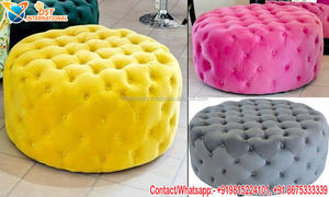 Pufs coloridos hechos a mano para decoración de bodas Pufs de noche Mehndi de estilo tradicional para sentarse Decoración de PUFs indios tradicionales - Product Image 3