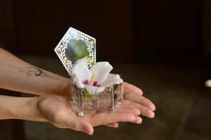 New Hexagon Shape Glass <b>Ring</b> Box Jewellery Organizer Made With Glass And Metal Gold Polish Frame For Birthday Wedding Engagement - Product Image 3