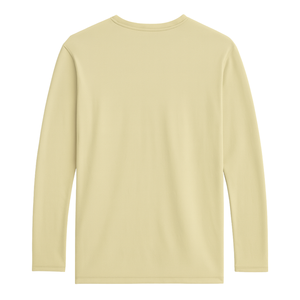 Men Yellow 100% Luxury Organic Cotton V Neck T <b>Shirt</b> Pre Shrunk GOTS Certified Premium <b>Long</b> Sleeve Breathable Fit <b>Tee</b> - Product Image 2